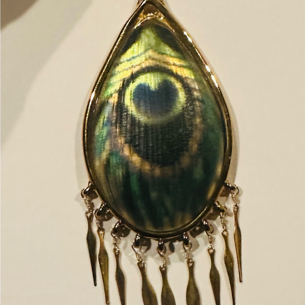 Alexis Bittar "Alexandria" Lucite Peacock Necklace